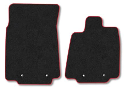 Nissan 370Z (2008+) [Auto] Car Mats Accessories Tailored Fit Carpet Floor Mats Non Slip Red Trim Accessory Compatible Front Set Anti Slip Backing Custom Fit Hand-Finished Full Coverage Clips