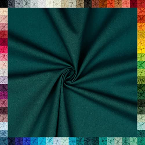 VmG-Store 2m Baumwollstoff Uni 100% Baumwolle Oeko-Tex KEINE Meterware über 70 Farben zur Auswahl (084 I Dunkel Cyan)