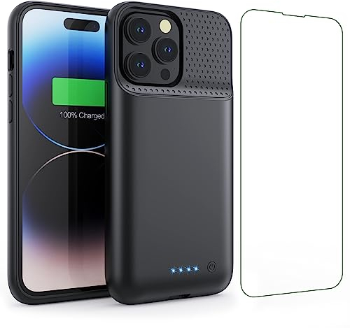Battery Case for iPhone 14Plus/14Pro Max/13Pro Max, Powerful 8600mAh Portable Protective Charging Case,Rechargeable Extended Battery Charger Case for iPhone 13Pro Max/14Pro Max/14Plus(6.7 Inch),Black