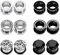 Longbeauty 6 Paar / 12 Stk Edelstahl Schwarze&Silbere Flesh Ohr Tunnel Expander Ohren Piercing Schmuck (16mm)