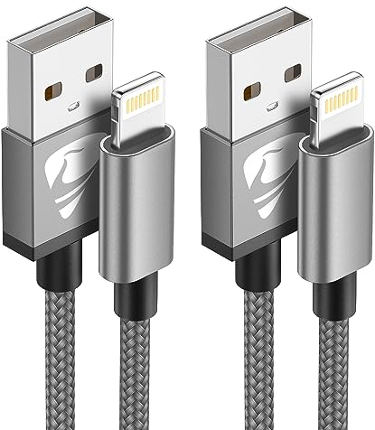 iPhone Ladekabel, Lightning Kabel [2Pack 2M] MFi Zertifiziert iPhone Schnellladekabel Nylon Kabel Fast USB Ladekabel für iPhone 14 13 12 11 Pro Max XS XR X 8 7 6 6s Plus 5 SE,iPad