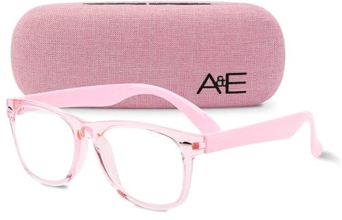 GALVANOX Occhiali finti per bambini, lenti trasparenti senza prescrizione, montatura TR90 con lenti infrangibili, Rosa, Bambini