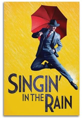 Terp Poster Singing In The Rain, Wandkunst-Poster, Geschenk für Freunde, Schlafzimmer, Wohnzimmer, Dekoration, modern, ästhetisch, ungerahmt, 30 x 45 cm