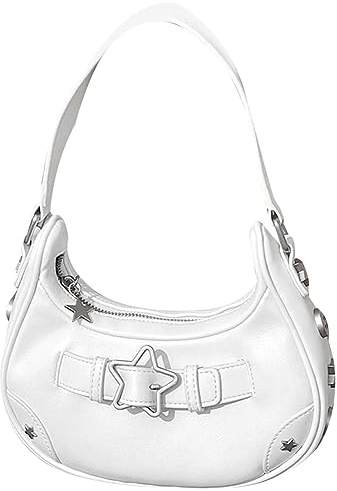 TIAASTAP kleine Handtasche für Mädchen Teenager y2k Tasche Leder Hobo Bag Schultertasche Vintage Shoulder bag Women Halbmond Umhängetasche Halfmoon Bag Clutches Geldbörse Coole Sachen