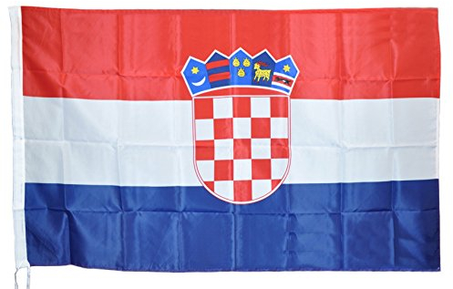 Nationalflagge Kroatien, 90 x 150 cm, aus Polyester, mit Knopfloch, Flagge Kroatien, Trobojnica Hrvatska Tri Boje
