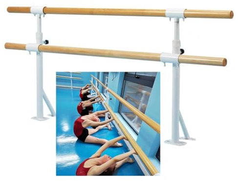XAoSCd Treppenhandlauf, Ballettstange Zur Wandmontage, Für Tanztraining Zu Hause Oder Im Studio, Stretching, Verstellbare Stangenhöhe Für Kinder Und Erwachsene, Anfängerfreundlich (Beige 1 M)