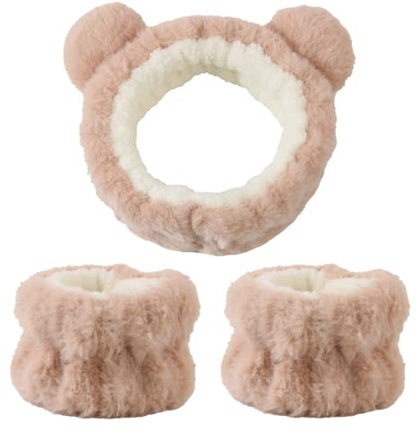 Spa Face Bands Set of 3, Face Wash Bands, Soft Makeup Bands, Makeup Remover Bracelets, Elastic Face Band for Sports Shower Yoga