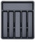 BEWOS 6 Compartment Cutlery Tray, Plastic Silverware Organizer, BPA Free ＆ Frosted Surface Drawer Organizer for Silverware in Kitchen, Dining room, Bedroom, Black