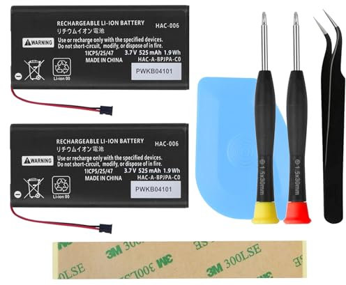 OnlyTech - Lot de 2 Batteries HAC-006 de Remplacement pour Les Joycon Gauche et Droit de la Nintendo Switch - avec kit Outils