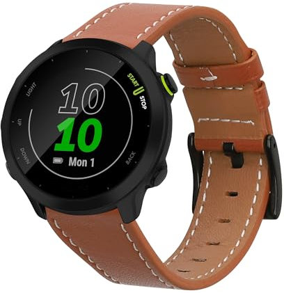 kwmobile Armband kompatibel mit Garmin Forerunner 55 - Echtleder Fitnesstracker Sportarmband Band