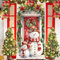 Couverture de Porte de Bonhomme de Neige Noël, Décoration Noël Rouge Vert Couverture de Porte d'Entrée Bannière Suspendue Toile de Fond, Décoration de Porte Noël Extérieure pour Fête Noël 90x185cm