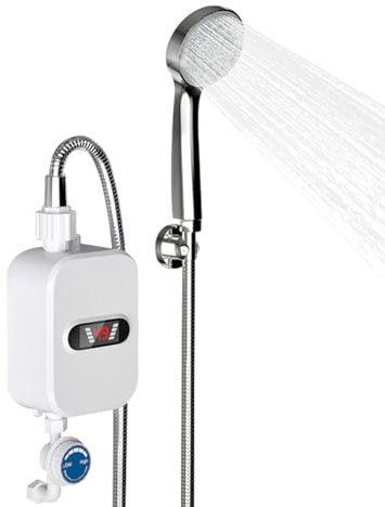 Calentador de agua eléctrico, calentador de agua instantáneo, 3500W ducha calentador de agua eléctrico instantáneo, kit de ducha de baño