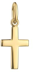 JEVELION Kleiner 750 Gold Kreuzanhänger Goldkreuz für Damen und Kinder Kettenanhänger 18 Karat Gelbgold mit Kette oder ohne Kette wählbar