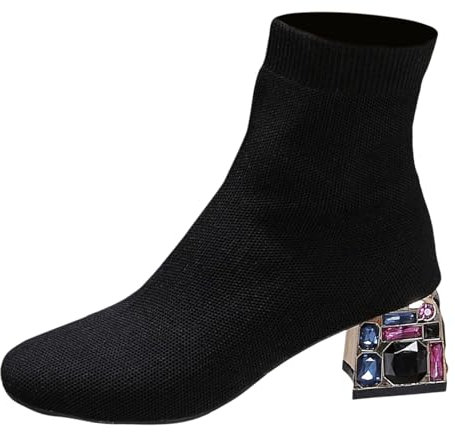 Stivali Alti Donna Stivali Donna con Tacco Alto in Gomma Stivaletti Donna con Tacco Brillantini Ciabatte Stitch Pantofola d'oro Ciabatte Invernali Donna Rosa Ciabatte Sposa Matrimonio Pantofole