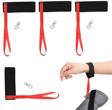 Smileshiney Handgelenkschlaufen für Skihandschuhe,Verstellbare Skihandschuhschlaufen - Handschuhhalter Sicherheitsgurt | 4X Riemen für Sporthandschuhe, Lanyard für Snowboardhandschuhe,