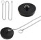 Dreamil 2 tapones de drenaje para fregadero de goma con cadena de 18 cm, para bañera, cocina, baño, fregadero (40 – 45 mm, negro)