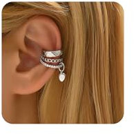 LAURITAMI Ear Cuff Orecchini Clip Donna,Orecchini Senza Buco Ear Cuff Acciaio Inossidabile Non Piercing Earcuff Clip per Cartilagine Helix