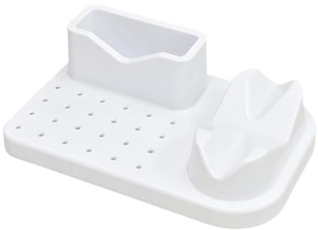 Amagogo Nail Art Tools Organizer Nail Drill Stand Electric Manicure Accessory Portable Grinding Machine Rack 20 Holes Drill Holder, White