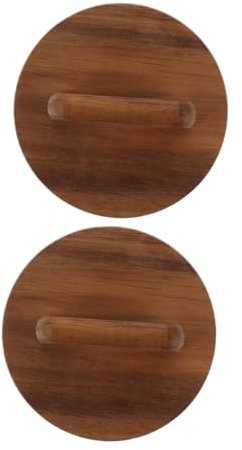 GLEAVI 2pcs Wooden Jar Lids Silicone Seal Wood Handle Airtight Reusable Storage Lids for Glass Jars and Canning