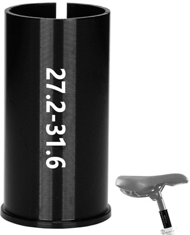 Aluminiumlegierung Fahrrad Sattelstütze Rohradapter, Sattelstütze Rohr Adapter, Aluminiumlegierung Sattelstützen Reduzierhülsen für Mountainbike Rennrad MTB (Schwarz-27.2 I.D-31.6 O.D)