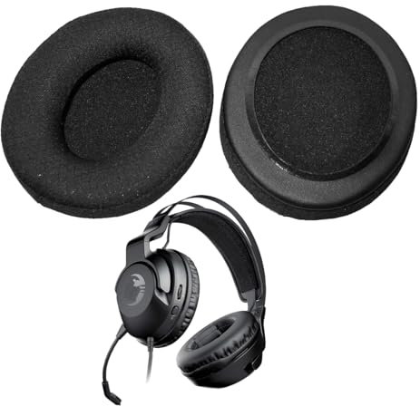 V-MOTA Ersatz-Ohrpolster für Roccat ELO X, ELO 7.1 Air, ELO 7.1 USB, Khan Pro, Khan Aimo 7.1 Gaming-Headset (Netz-Schwarz, dick 20 mm)