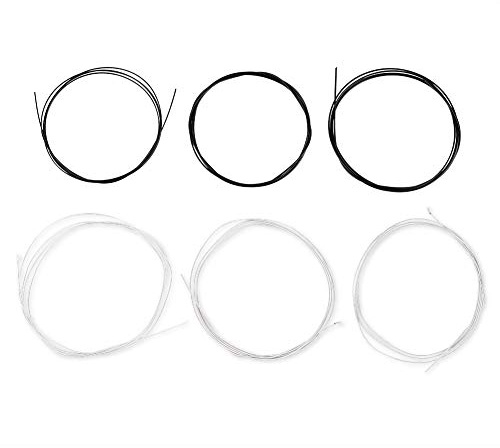 KIMISS String de Guitare pour Guitares Classiques - Cordons de Remplacement en Nylon Premium en Noir et Blanc pour une qualité Sonore Claire (C103 Guitare classique Black Blanc Nylon)