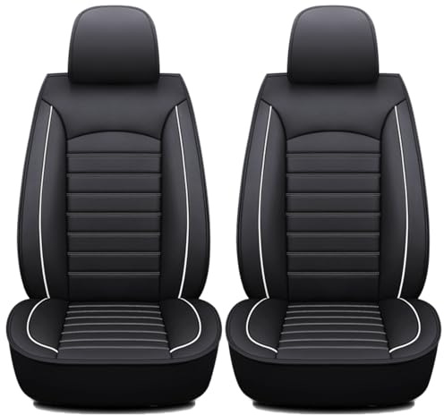 GVCIUSM 2 Stück Auto-Sitzbezug, für Ford Transit Custom 2.0 EcoBlue 2010-2025 Abnehmbarer Sitzbezug Leder Mit Aufbewahrungstasche verschleißfest und staubdicht,B Black White