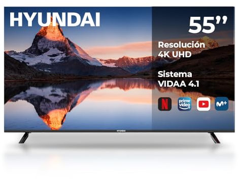 Hyundai Smart TV QLED 55 HTV5500QUA Ultra HD DVBT2-S2 F Negro Android 13.0 Mando con Acceso Directo a Apps Cone