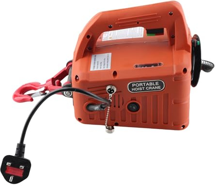 Fafeicy Electric Hoist Portable Power Winch Crane 500KG Capacity Lifting Height 1500W (UK Plug)