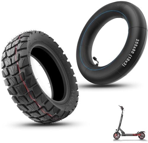 DecacnX E Scooter Reifen 80/65-6 Schlauch, 255x80 Reifen Schlauch, 10x3.0 Zoll Scooter Offroad Ersatzreifen Luftbereifung Set für Gelände & Alltag, Abriebfest & Rutschfest, 1 Set