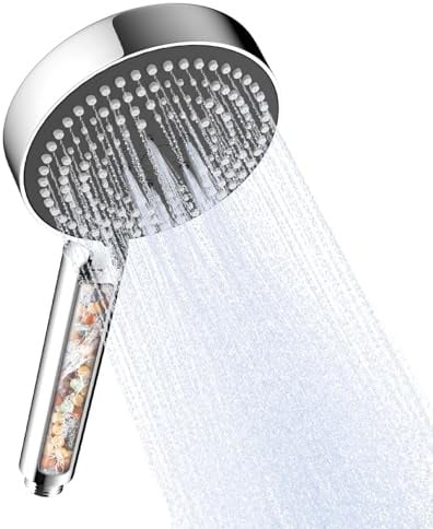 OFFO Shower Head, 6 Modes High Pressure Filtered Shower Head with 20 Stage Filter, Water Saving Handheld Showerhead for Low Pressure Remove Chlorine Reduces Dry Skin Improve Hair, Gray