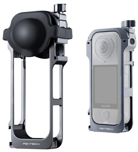 PGYTECH Kamera Käfig für Insta360 X4 Air, Schutzrahmen Rig | Aluminium Schutzrahmen, Zubehörschuh Erweiterung, Unsichtbar in 360, Schnellentriegelung Klappe, Freie Linse