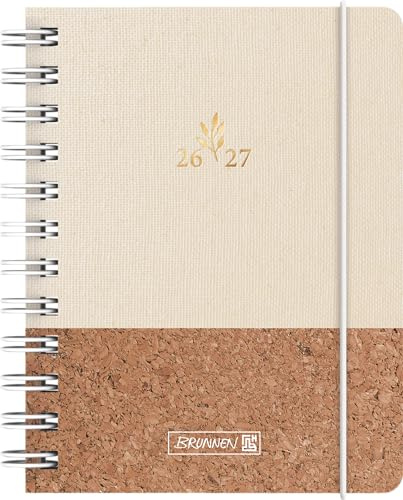 Schülerkalender 2026/2027 Naturality | A6, Textil: 1 Seite = 1 Tag, Sa. und So. auf einer Seite ; Kalendarium: August 2026 bis Juli 2027