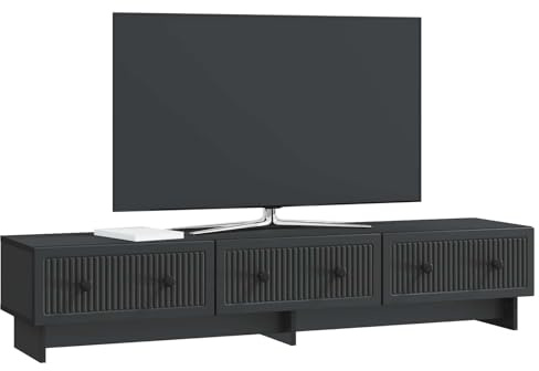 vidaXL TV-Schränk Schwarz 147 x 34,5 x 30 cm Holzwerkstoff, Wohnzimmer, Vintage-Stil, rechteckiger TV-Ständer, viel Stauraum, Moderne Medien-Einheit, Holzschrank