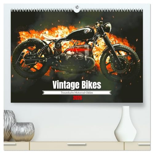 Vintage Bikes. Traumhafte Motorrad-Oldies (hochwertiger Premium Wandkalender 2026 DIN A2 quer), Kunstdruck in Hochglanz: Alte Motorräder wecken Sehnsüchte und Emotionen (CALVENDO Mobilitaet)
