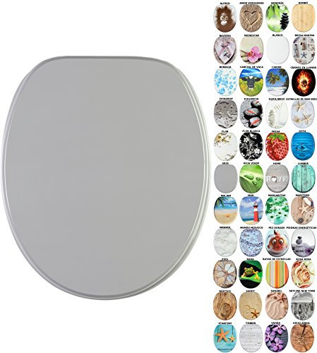 Sanilo Tapa de inodoro, gran selección de atractivos asientos para WC y duradera de madera (Gris)
