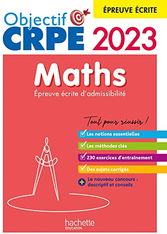Objectif CRPE 2023 - Maths - épreuve écrite d'admissibilité
