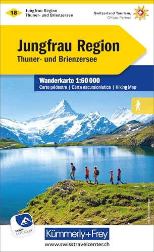 Kümmerly+Frey Wanderkarte 18 Jungfrau Region 1:60.000: Mit dem Thuner- und Brienzersee. Wetterfest, matt laminiert und mit free Download