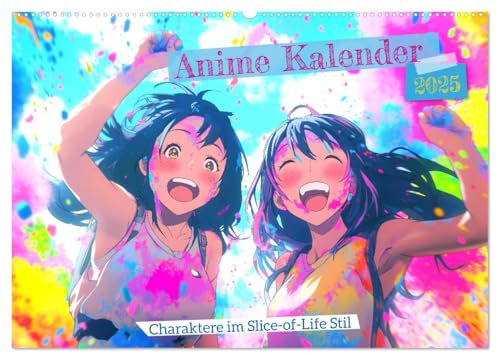 Anime Kalender – Charaktere im Slice-of-Life Stil (Wandkalender 2025 DIN A2 quer), CALVENDO Monatskalender