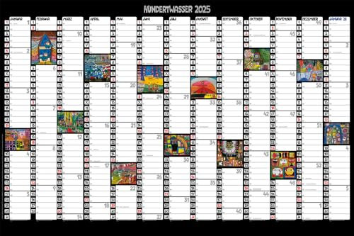 Hundertwasser Jahresplaner Art 2025: Wandplaner