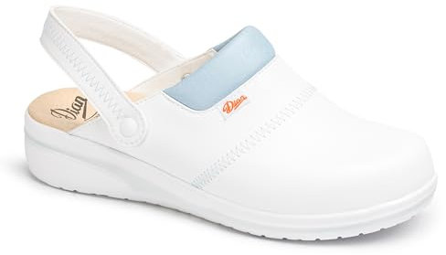 DIAN Zueco ANTIbactariano Modelo MAR Blanco-Celeste Talla 40 Certificado CE EN ISO 20347 Marca