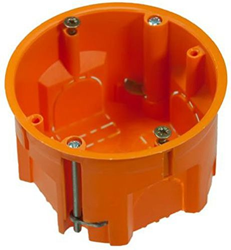 10er Set Hohlwanddose Schalterdose flach 45mm Fräsloch Ø 68 mm mit 2 vormontierten Geräteschrauben