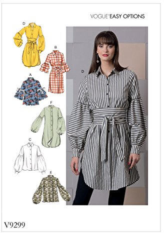 Vogue Patterns 9299 A5 Misses Top and Belt, Tissue, Multi-Colour, 15 x 0.5 x 22 cm, V9299A50