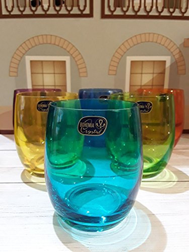 Bohemia Crystal 6 Vasos Colores Surtidos Colección Club capacita '300 ML