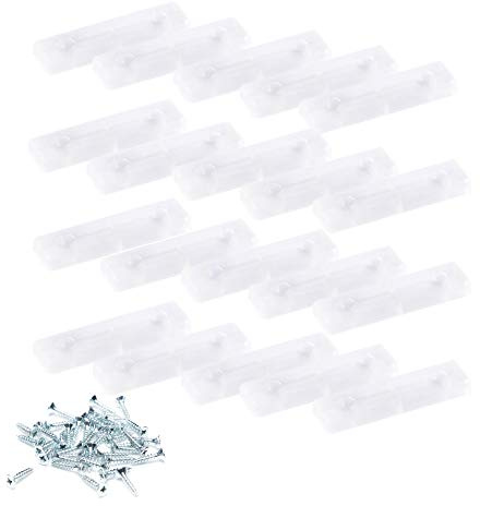 20 x Bodenabstandshalter/Möbelpads/Möbelfüsse zum Anschrauben | sossai® Möbelgleiter MG2 | Farbe: Transparent | Größe: 50x14x5 mm | Inkl. Schrauben