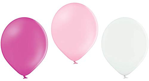 Ballonheld 50 Luftballons 3 Farben pink rosa weiß Qualitätsballons 27 cm Ø (Standardgröße B85)