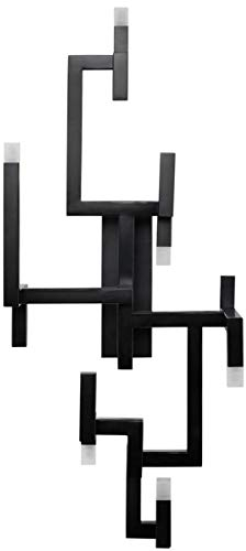 Casa Padrino Luxus Wohnzimmer Edelstahl LED Wandleuchte Schwarz 30,5 x 28,5 x H. 73,5 cm - Pulverbeschichtete Designer Wandlampe