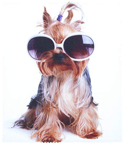 Mikrofasertuch mit Motiv YORKI - 17,5 x 15,0 cm - Brillenputztuch aus Microfaser