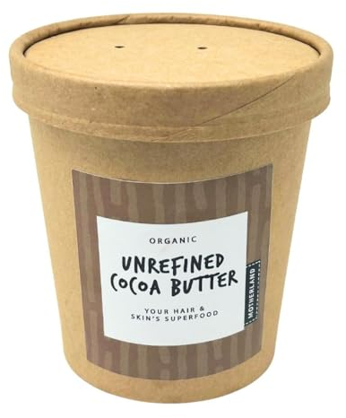 Motherland Organics Unraffinierte afrikanische Kakaobutter für Körper und Gesicht, 400 g