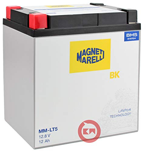 Magneti Marelli Batteria Litio MMLT5 con BMS e Sensore Protez/Temp,Misure: